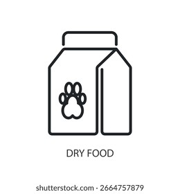 Iconos del vector de la línea fina de la comida seca.