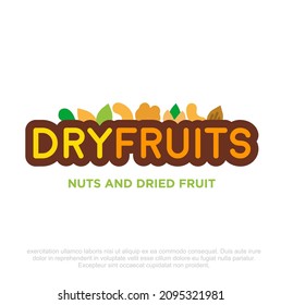 Dry Fruit Shop Logo Design. Dry fruit vector design. Nuts logo design. 