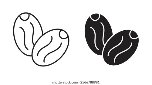 Dry fruit vector line icon illustration