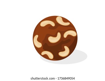 Dry fruit,Mewa laddu Indian Sweets or Mithai Food Vector
