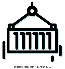Dry General Purpose Shipping Freight Container - Icon as EPS 10 File
