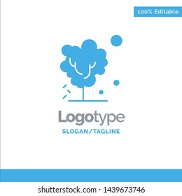 Dry, Global, Soil, Tree, Warming Blue Solid Logo Template. Place for Tagline