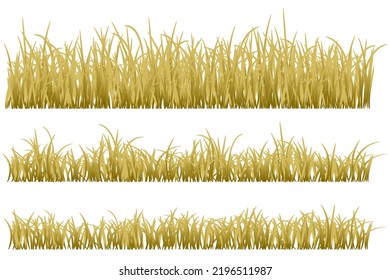 Dry Grass. Brown Grass Set