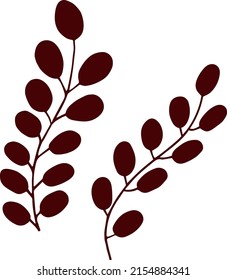 Dry  grass flower stems simple doodle for decor and print