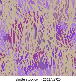 Dry grass. Seamless background for fabrics, textiles, packaging and wallpaper. Vector illustration
