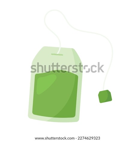 Dry Green tea bag sachet in pouch icon doodle cute vector illustration for herbal and healthy drink and beverage