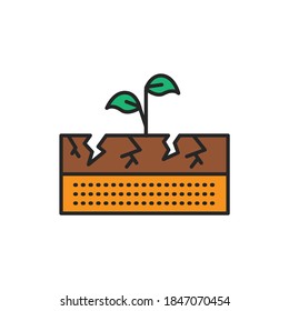Dry ground color line icon. Pictogram for web page, mobile app, promo.