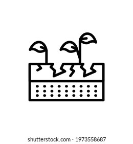 Dry ground line icon. Isolated vector element.