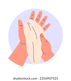 Ilustración del vector de la placa de las manos secas