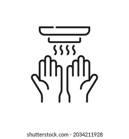 Ilustración del estilo de icono del contorno del vector de manos secas. archivo EPS 10