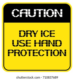 Dry ice hand protection
A text poster on a yellow warning background, a simple, two-dimensional.