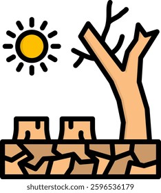 Dry Icon Lineal Color Vector Illustration
