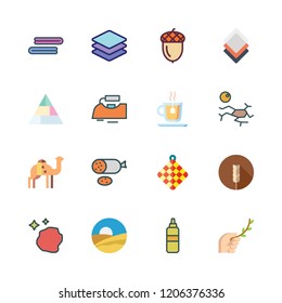 dry icon set. vector set about cereal, desert, tea and branch icons set.