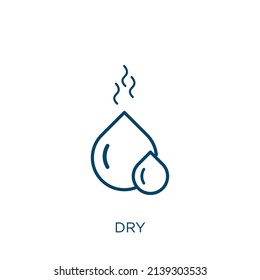 dry icon. Thin linear dry outline icon isolated on white background. Line vector dry sign, symbol for web and mobile