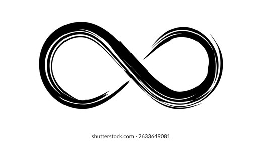 Dry ink infinity symbol on a white background. Vector