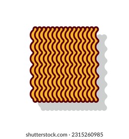 Dry instant noodles. Colored vector illusration.