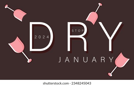 Dry January. background, banner, card, poster, template. Vector illustration.