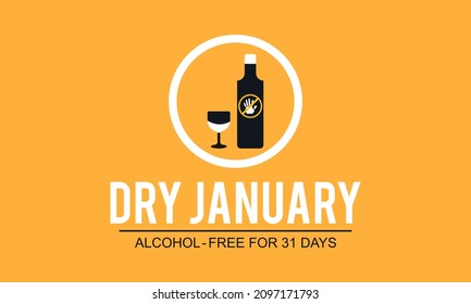 Dry January - Creative Vector design for banner, poster, tshirt, card.