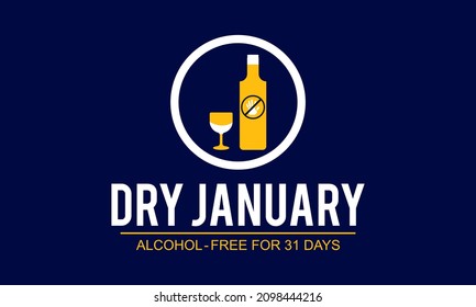 Dry January - Creative Vector design for banner, poster, tshirt, card.