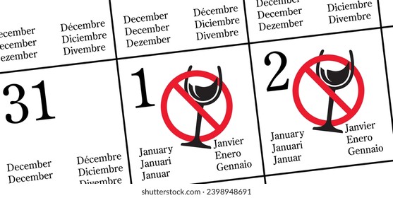 Dry january or damp January, that is an annual alcohol free month after the new year holiday. No alcohol, top drinking or alcohols drink. People to abstain from alcohol for the month of January. 