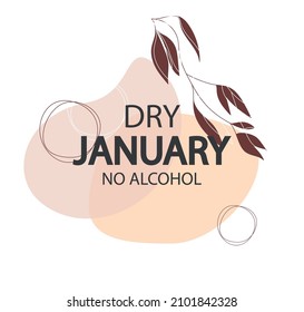 Dry January No Alcohol Month Vector. 