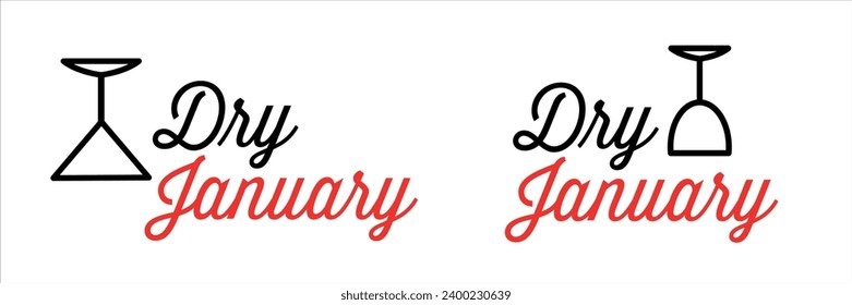 Dry january on white background