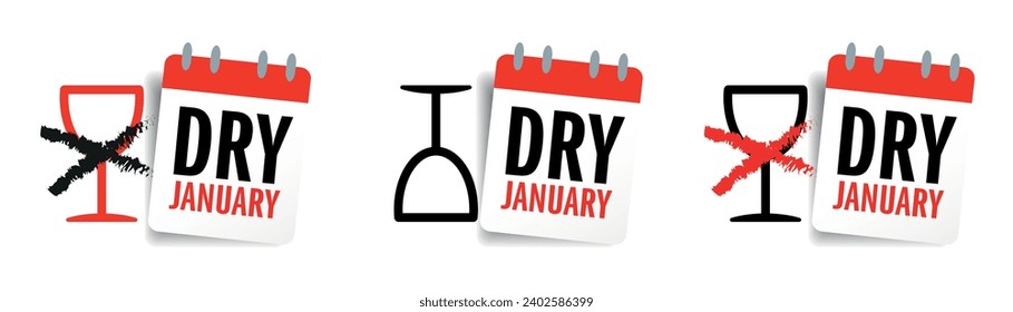 Dry january on white background