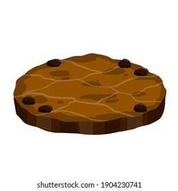 Dry land steppes and deserts. Platform to the ground. element of game and background. Dirt and dust. Brown floor. Cartoon illustration