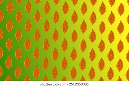 dry leaf collection background with green and yellow gradient background