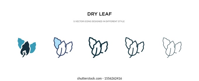dry leaf icon in different style vector illustration. two colored and black dry leaf vector icons designed in filled, outline, line and stroke style can be used for web, mobile, ui