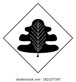 Icono de hoja seca sobre fondo transparente