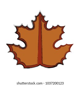 dry leaf icon over white background colorful design  vector illustration