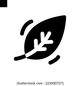 dry leaf icon solid style vector