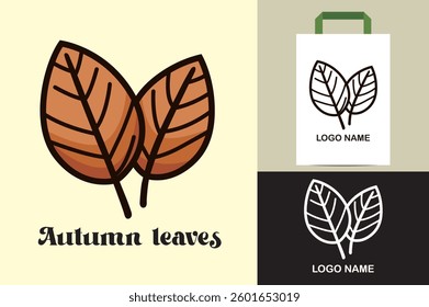 dry leaf logo image, autumn leaves