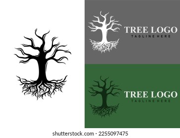 dry leafless tree logo icon vector illustration