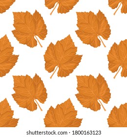 dry leaves in autumn seamless pattern