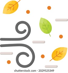 Dry leaves blown Concept, Dried Leaves Vector Icon Design, Autumn or Fall activities Symbol, Dry weather Sign, Temperate climates Elements Stock illustration