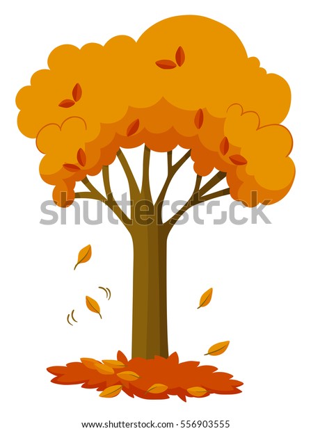 枯れ葉が木から落ちるイラスト のベクター画像素材 ロイヤリティ