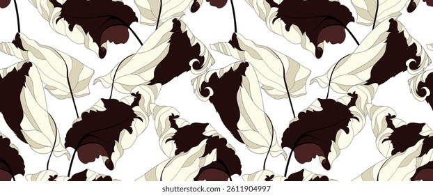 Dry leaves pattern. Seamless vector pattern design.