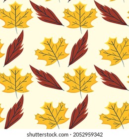 dry leaves seamless pattern design