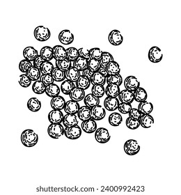 dry lentils hand drawn. vegan red, green raw, table grain dry lentils vector sketch. isolated black illustration