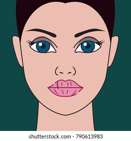 Dry lips. Woman with chapped lips. Vector illustration