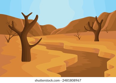 Dry Mesa Desert Landscape Vector colorido