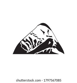 trockenes Bergsymbol auf weißem Hintergrund, silhouette-Stil, Vektorgrafik