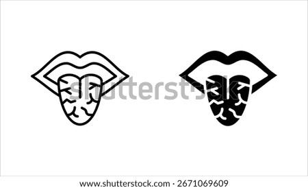Dry mouth icon set. Dehydration habits. Xerostomia. Diabetes symptom. vector illustration on white background