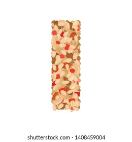 Dry muesli close-up. Vector illustration on white background.