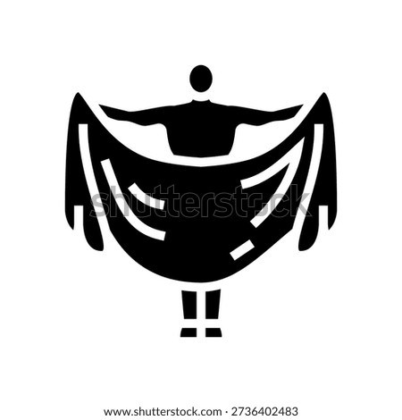 dry off properly a clean towel glyph icon vector. dry off properly a clean towel sign. isolated symbol illustration