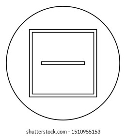 Dry on horizontal surface in flattened form Clothes care symbols Washing concept Laundry sign icon in circle round outline black color vector illustration flat style image