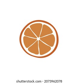 Dry orange icon on white background vector.