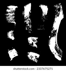 Trockene Farbflecken mit Pinselstrich-Hintergründen. Schmutzige künstlerische Vektordesign-Elemente, Schachteln, Rahmen für Text, Etiketten, Logo. Hipster-Aufkleber, Hintergrund für farbige Grunge-Stempel
